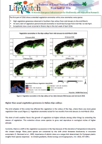 Why was there higher than usual vegetation greenness in Italian Alps valleys?