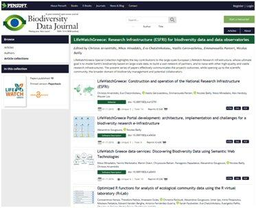 LifeWatchGreece Special Collection in Biodiversity Data Journal
