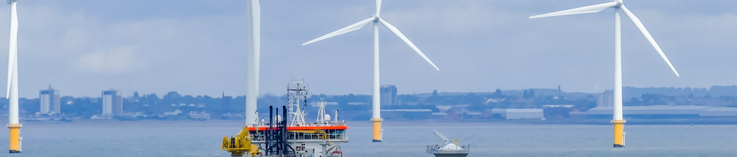 ship in wind farm